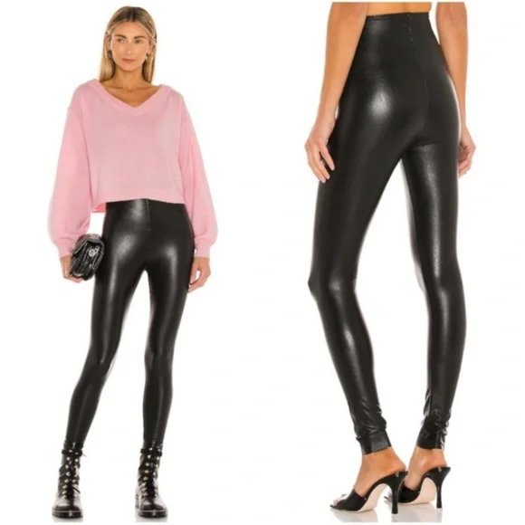 NEW Commando Perfect Control Faux Patent Leather Leggings Black - Picture 1 of 13